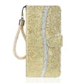 thumbnail image 2 of Leather For Samsung Galaxy A57 5G Case 6.7",Glitter Sparkly Bling Flip Wallet Leather Case With Card Holder Shockproof Kickstand Protective Phone Cases Cover,Gold,For Galaxy A57(5G), 2 of 7