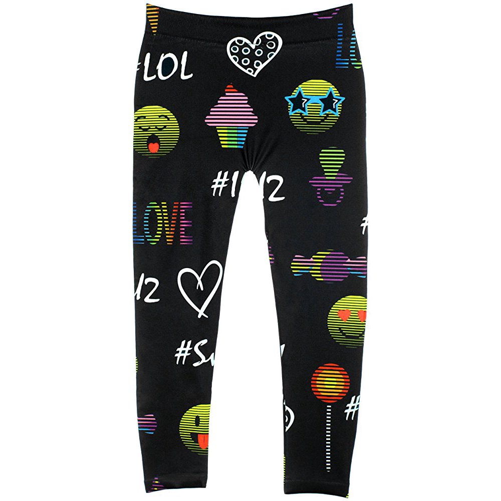 JH Design Girls Super Fun Emoji Leggings