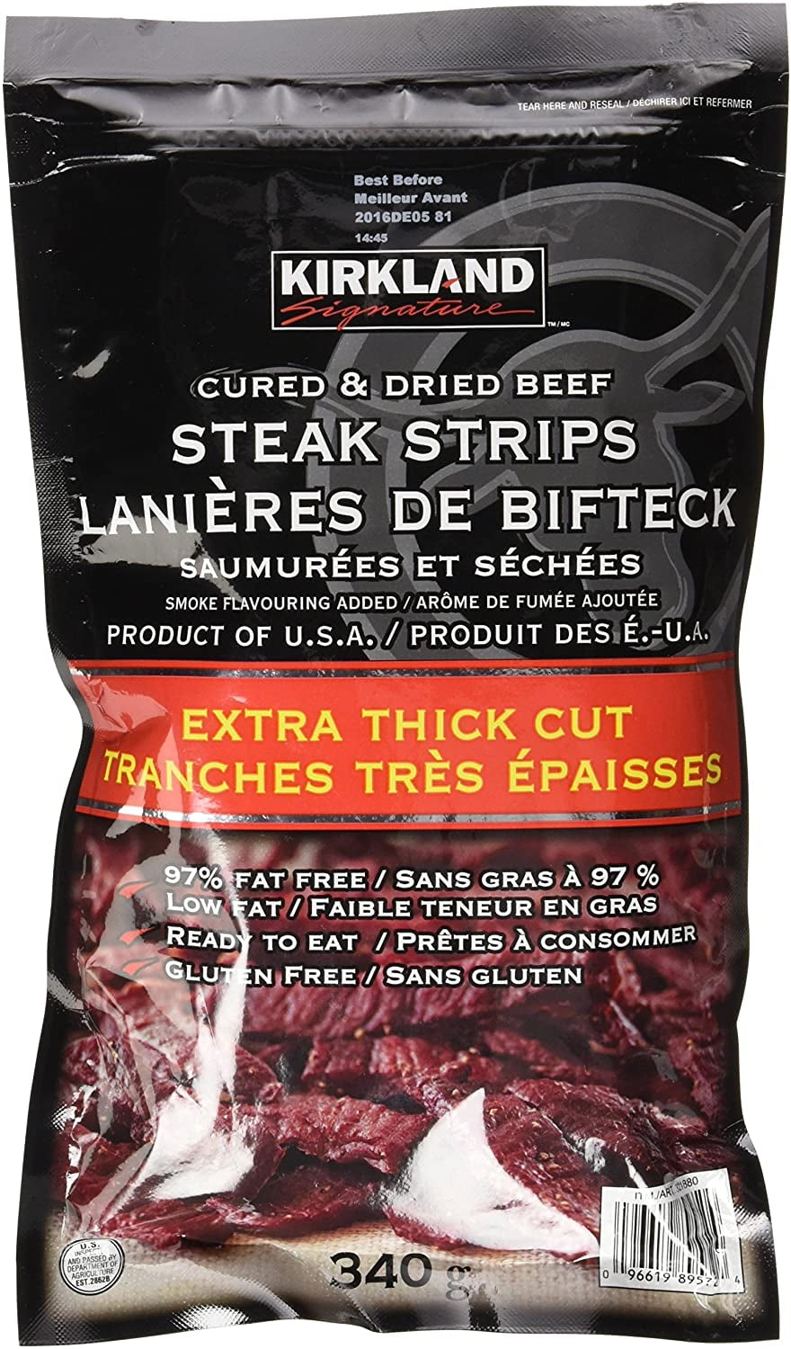Premium Beef Steak Strips Jerky 12 Oz