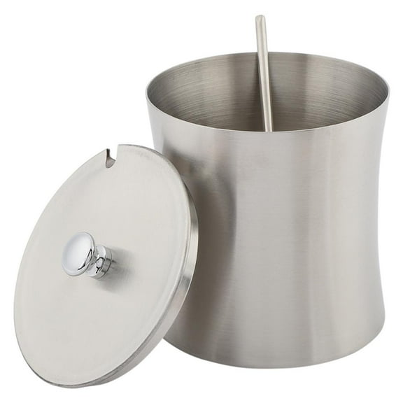 OTVIAP Seasoning Jar,Stainless Steel Sugar Bowl Spice Salt Pepper Seasoning Condiment Pot Jar with Cover Spoon, Seasoning Pot