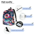 thumbnail image 3 of Yiaed Starry Sky Colorful Donut Print Print Laptop Backpack Travel Canvas Backpack Vintage Aesthetic Backpack for School Knapsack Backpack Backpack for School-, 3 of 5