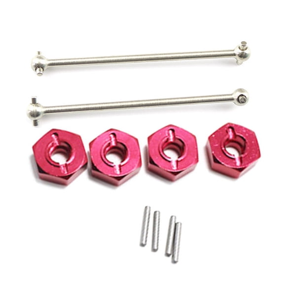 for 144001 1/14 RC Car Spare Parts 144001-1281 Rear Dog Bone & for 144001 1/14 Metal Combiner,Red