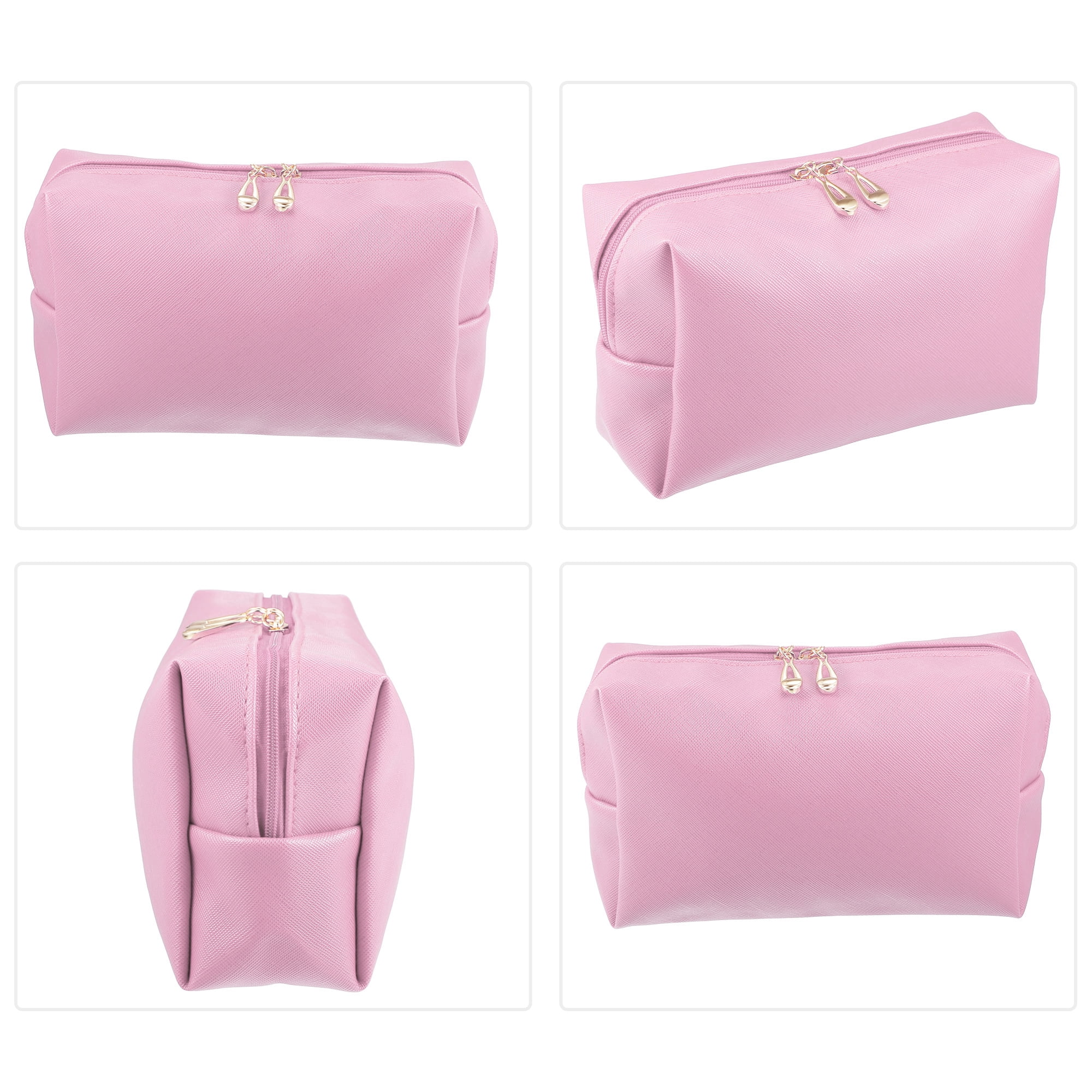 Unique Bargains Floral Makeup Bag Zipper Flower Cosmetic Pouch Pink