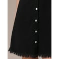 thumbnail image 5 of DARING DIVA Short Sleeve Denim Collared Button Front Jean Dress S Black, 5 of 7