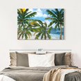 thumbnail image 6 of Elephant Stock Tropical Trees Paradise Wall Art - Horizontal Canvas Wall Art - Living Room Wall Decor - Beach Canvas - White And Blue Decor By Julie Derice - 45" x 30", 6 of 7