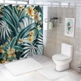 thumbnail image 7 of Orinice Navy blue bathroom shower curtain, fashionable exotic floral bird paradise, 60x72, 7 of 7