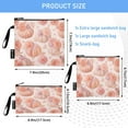 thumbnail image 3 of 3 Size Reusable Food Storage Bags Set Airtight Zipper Closure Lunch Snacks Travel Organizer Pastel Pink Pumpkins, 3 of 8