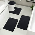 thumbnail image 4 of Memory Foam Bath Mat 4 Set Bathroom Rugs for 4 Pcs Toilet Mats Universal Soft Comfortable Water Absorption Non-Slip Thick Machine Washable Easier To Dry Dark Outdoor Mats for Front Door, 4 of 8