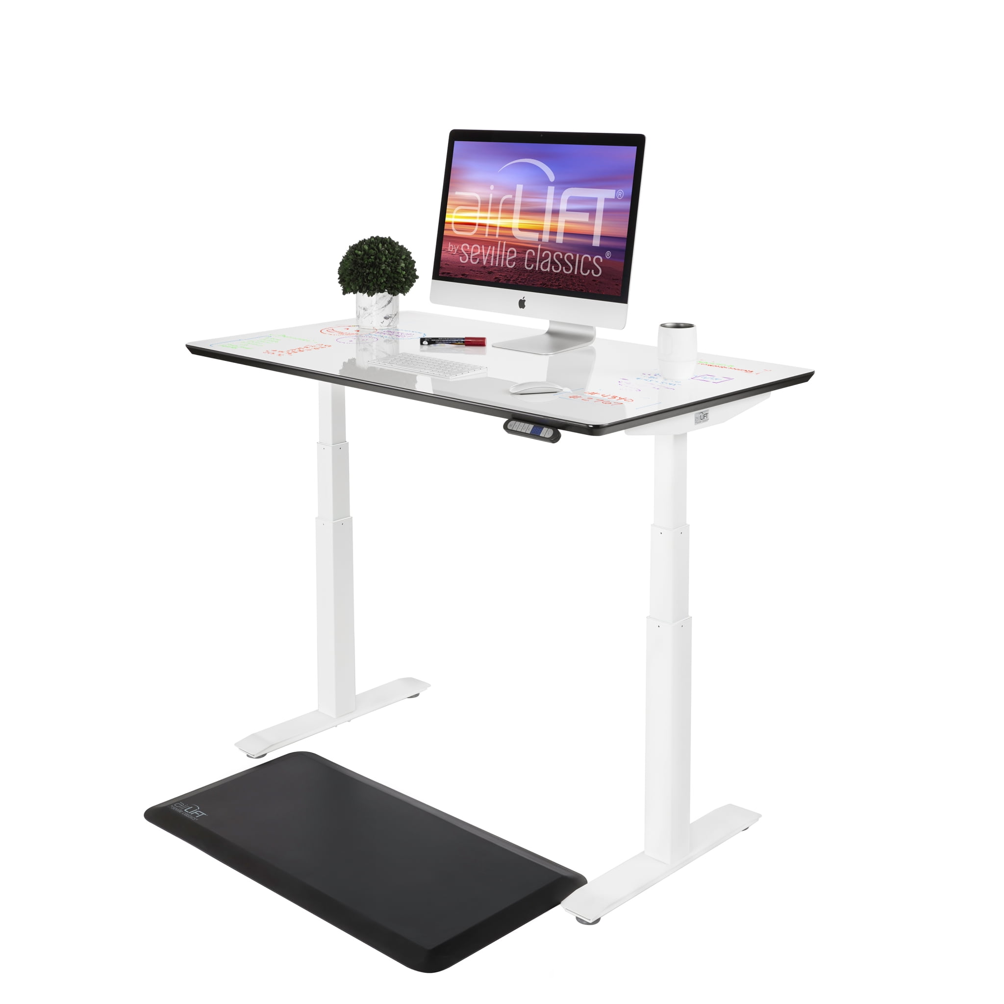 Seville Classics Airlift S3 DryErase Whiteboard Top Electric Height