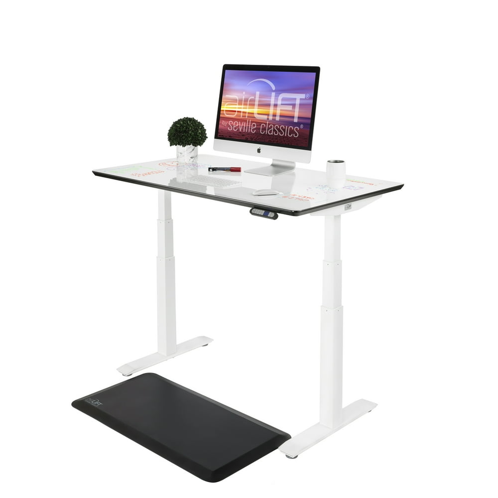 Seville Classics Airlift S3 DryErase Whiteboard Top Electric Height Adjustable Standing Desk
