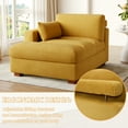 thumbnail image 6 of DREAMSIDEA Oversized Chaise Lounge for Living Room Modern Corduroy Sofa with Right Armrest Indoor Lounge Chair,Orange, 6 of 8