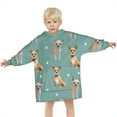 thumbnail image 3 of Chihuahua and Footprints Blanket Hoodies for Kids 6-13YR Oversize Wearable Blanket Hoodies for Boys Girls Teens, 3 of 7
