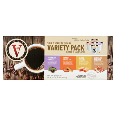 Victor Allen's Coffee Single Serve Brew Cup Variety Pack, 0.34 oz, 96