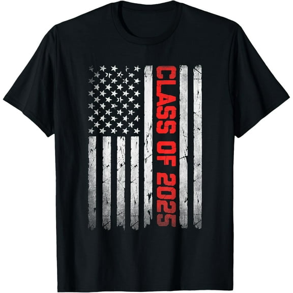 Class of 2025 Flag USA Senior 2025 Graduation 25 Mens Boys T-ShirtMen and women can wear, black T-shirts, gifts. Age: M,L,XL 2XL, 3XL, 100XL