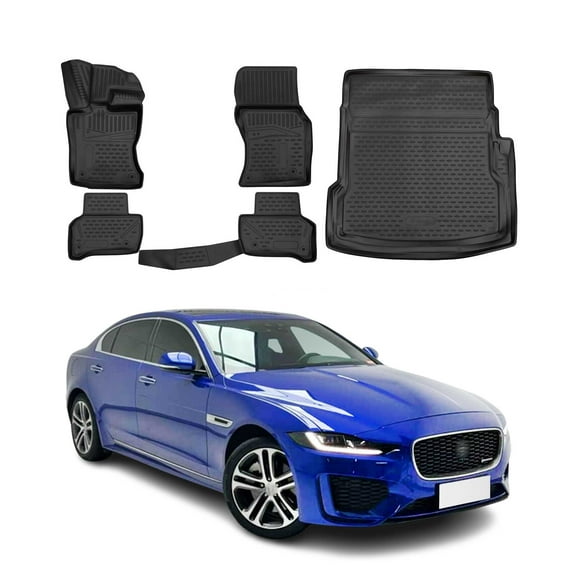 Custom Floor Mats & Cargo Liners for Jaguar XE 2020-2021 Black 5 Pcs