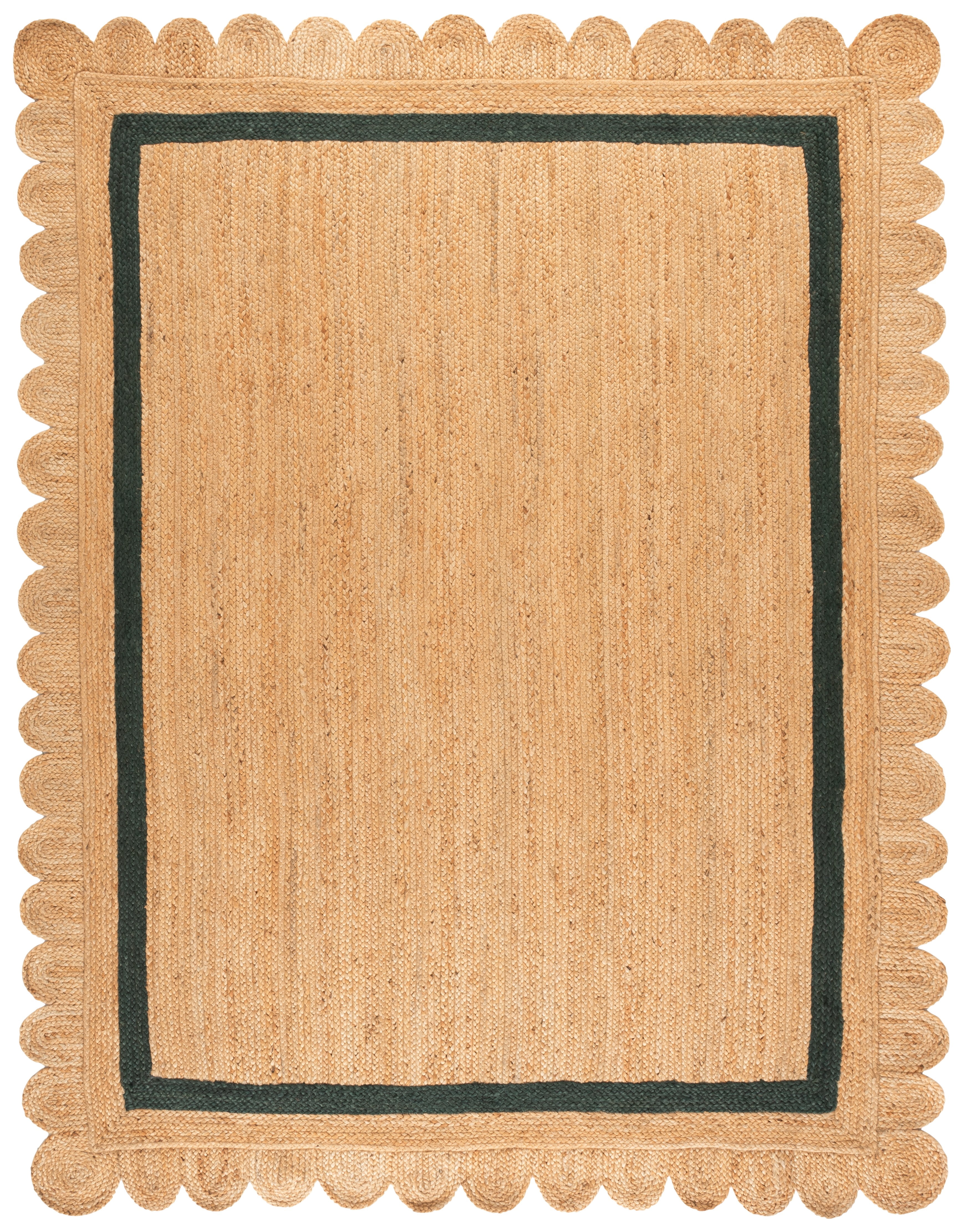 Safavieh Natural Fiber Archibald Bordered Area Rug, Natural/Dark Green, 8' x 10'