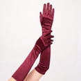 thumbnail image 5 of Unique Bargains 1 Pair Party Gloves Elegant Extra Long Stretch Satin Long Opera Party Gloves 21.65"x4.72" Dark Red, 5 of 5