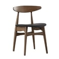 thumbnail image 5 of iNSPIRE Q Arne Mid-Century Modern Dark Walnut Finish Pvc Side Chair, Black Matte (Set of 2), 5 of 7