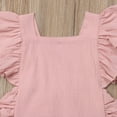 thumbnail image 3 of SUNSIOM Baby Girl Sleeveless Jumpsuit Ruffle Solid Romper Summer Clothes Outfit, 3 of 5
