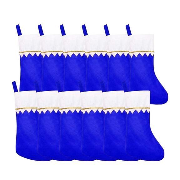 12 Pack Christmas Stockings Party Stockings Xmas Decoration Stockings Rustic Christmas Santa Stockings for Christmas Holidays Home Decorations