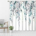 thumbnail image 3 of Blue Grey Eucalyptus Botanical Leaves Floral Window Curtains Watercolor Flower Plant Wildflower Farmhouse Boho Curtain Drapes Herb Curtains for Bedroom Living Room Treatment 52Wx84H Inch, 3 of 6