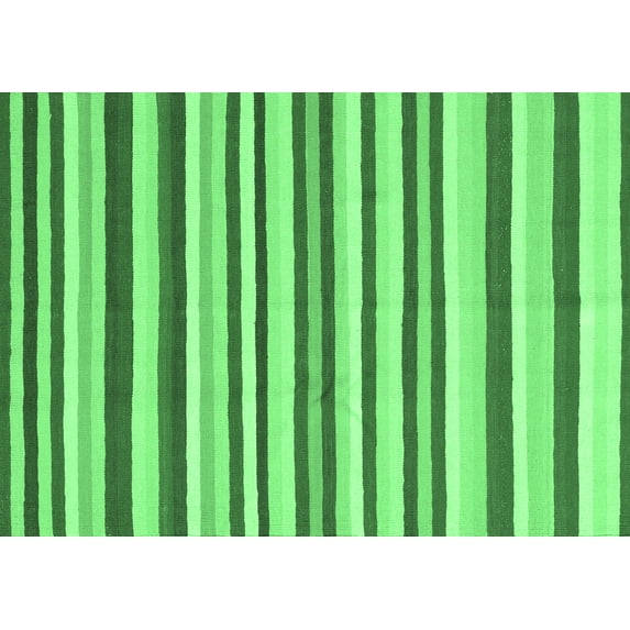 Ahgly Company Indoor Rectangle Abstract Emerald Green Contemporary Area Rugs, 4' x 6'