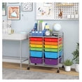 thumbnail image 4 of 12 Drawer Rolling Storage Cart, Art Cart Organizer on Wheels, Mobile Utility Cart with Drawers, Multipurpose Craft Drawers for Home Office School Classroom (Multicolor), 4 of 9