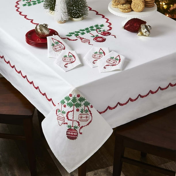 Deck The Halls Tablecloth Thread Kit Walmart Com Walmart Com