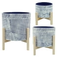 thumbnail image 2 of Sagebrook Home 8" Planter With Wood Stand, Navy, 2 of 2