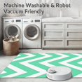 thumbnail image 5 of ODIKA 5'x7' Machine Washable Non-Slip Area Rug, Cane Stripe Merry Christmas Themed High Traffic Rug with Pad, Mint Green, 613256, 5 of 8