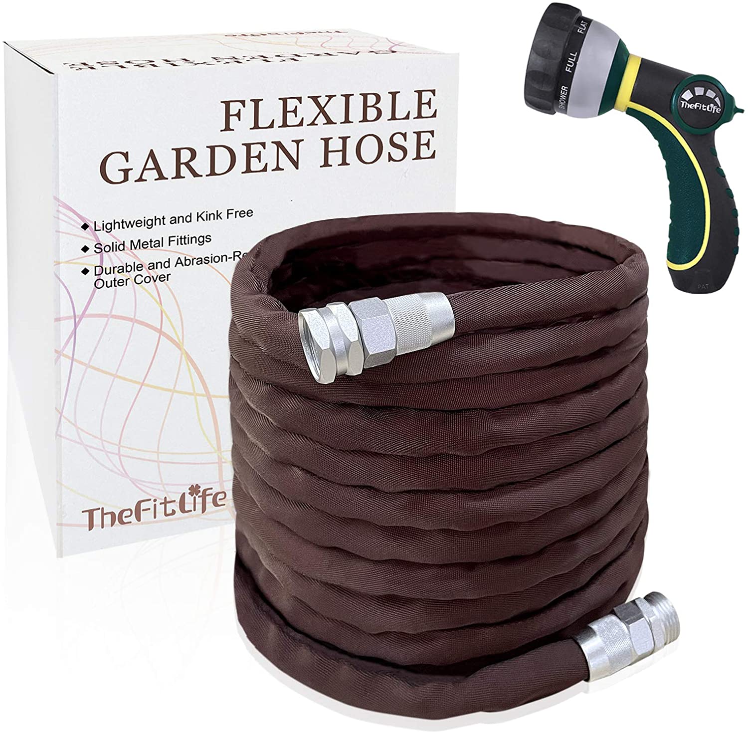 TheFitLife HeavyDuty Flexible Garden Hose Upgraded Leak and Burst