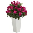 thumbnail image 1 of Bougainvillea Artificial Plant in White Tower Planter, 1 of 1