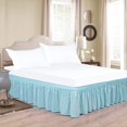 thumbnail image 1 of Ruffled Light Blue Full Bed Skirt – Hotel-Quality Ruffles for Full Beds with 18 in. Drop – Elastic Wrap Around Dust Ruffle Full Bedskirt, 1 of 5