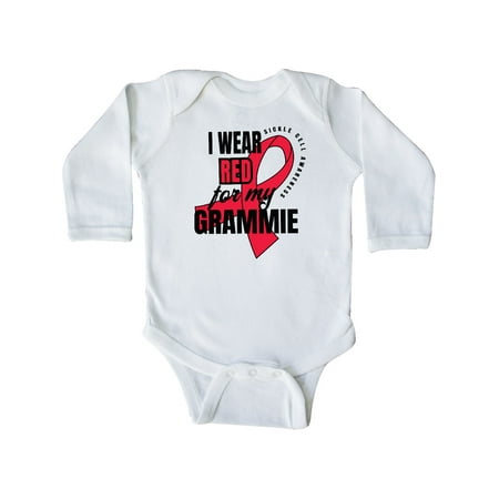

Inktastic Sickle Cell Awareness I Wear Red For My Grammie Gift Baby Boy or Baby Girl Long Sleeve Bodysuit