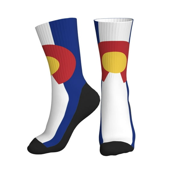Mens Womens Colorado Flag Hiker Cushion Crew Socks