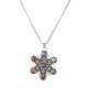 thumbnail image 1 of Zhuge Colgante de collar, hecho a mano, colgante de plata antigua, collar de árbol de la vida, collar de piedras de colores (plata, estilo hexagonal), 1 of 4