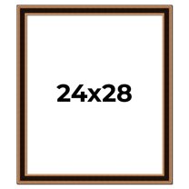 24x28 Frame Gold Brown Plein Air Vintage Solid Wood Picture Frame | 1.75 Inches Moulding Width |