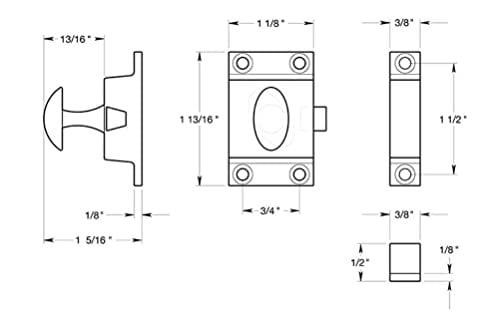 Deltana CL1532U5 1.2-Inch x 1.8-Inch Cabinet Lock