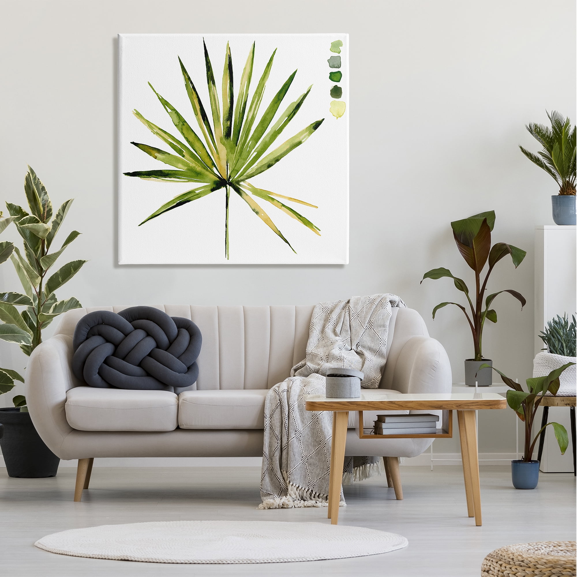 Stupell Industries Fan Palm Foliage Tropical Plant Green Palate Painting,36 x 36, Design by Jennifer Paxton Parker