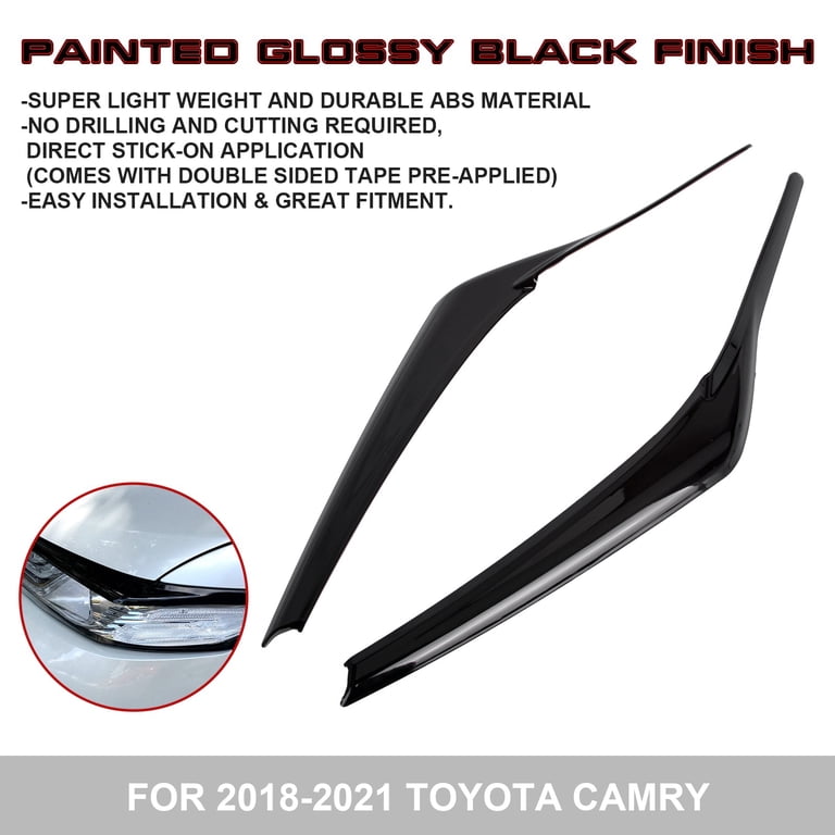 Chrome Headlight Eyelid Trim Cover Frame Strip – For Toyota RAV4 2019-2024 – Front Left & Right – Self-Adhesive