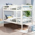 thumbnail image 4 of Costway Twin Over Twin Wood Bunk Beds Ladder Safety Rail White, 4 of 12