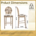 thumbnail image 3 of Xukmct Pack of 2 Upholstered Bar Chair with Rattan Round Back, 47.24" Height Dining Chair for Living Room, Kitchen, Restaurant, Beige, 3 of 4
