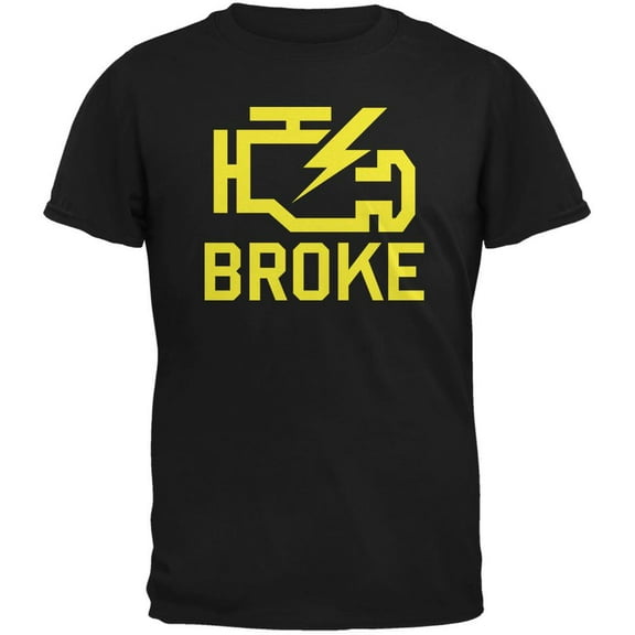 Automotive Broke Engine Light Black Adult T-Shirt - X-Large