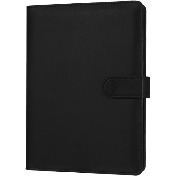 A5 PU Leather Refillable 6-Ring Binder Cover, Portable Notebook & Budget Organizer for Work, Travel & Home Use, with Pockets (Inner Paper Not Included)