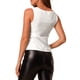 thumbnail image 3 of TOP SIN MANGAS METÁLICO BRILLANTE PARA MUJERES INSPIRE CHIC HALLOWEEN FIESTA CLUB CAMI TOP XL BLANCO, 3 of 8