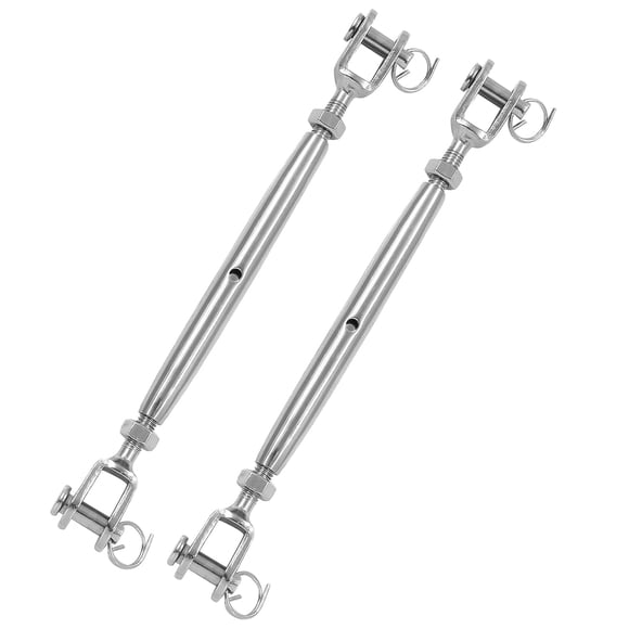 2PCS 1/4" (M6) Turnbuckle Stainless Steel Jaw and Jaw Turnbuckle Rigging Screw, Closed Body Turnbuckle Jaw for Marine Grade