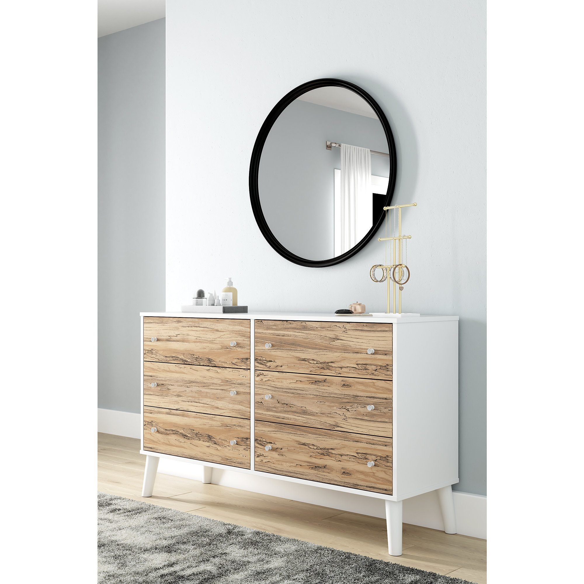 Signature Design by Ashley Contemporary Piperton 6 Drawer Dresser, Two-tone Brown/White - image 2 of 7