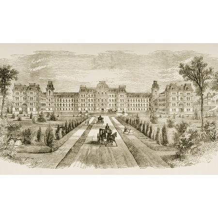 Posterazzi Vassar College Poughkeepsie New York In 1870S From American Pictures Drawn With Pen And Pencil By Rev Samuel Manning Circa 1880 Canvas Art - Ken Welsh  Design Pics (36 x