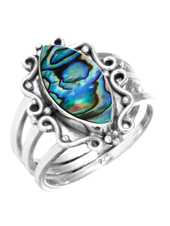 Abalone Shell Ring 925 Sterling Silver Handmade Jewelry