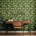 thumbnail image 3 of S4sassy Removable Nature-inspired Waterproof Wall Wrap, Textured Finish Wallcover, Gardenia Vine Print Contact Paper for Walls, Cabinets, Dresser, Self Adhesive Vinyl Wallpaper Roll- Green (25"x120"), 3 of 9